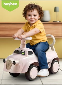 BAYBEE POCO Baby Ride on Car for Kids, Ride on Baby Car with Lights, Music, Backrest & Storage Space | Kids Push Car for Baby | Push Ride on Car for Kids Toddlers 1 to 3 Years Boys Girls Pink  - Image 2