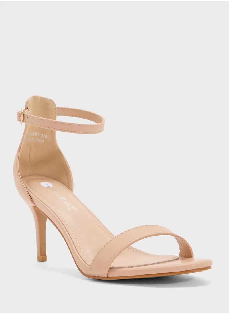 ايلا Mid Heel Sandal With Ankle Strap