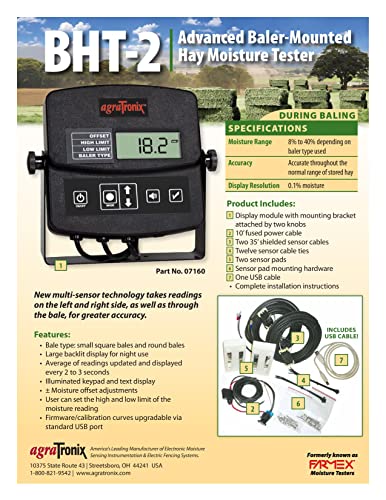 Agratronix BHT-2 Advanced Baler-Mounted Hay Moisture Tester - Image 3