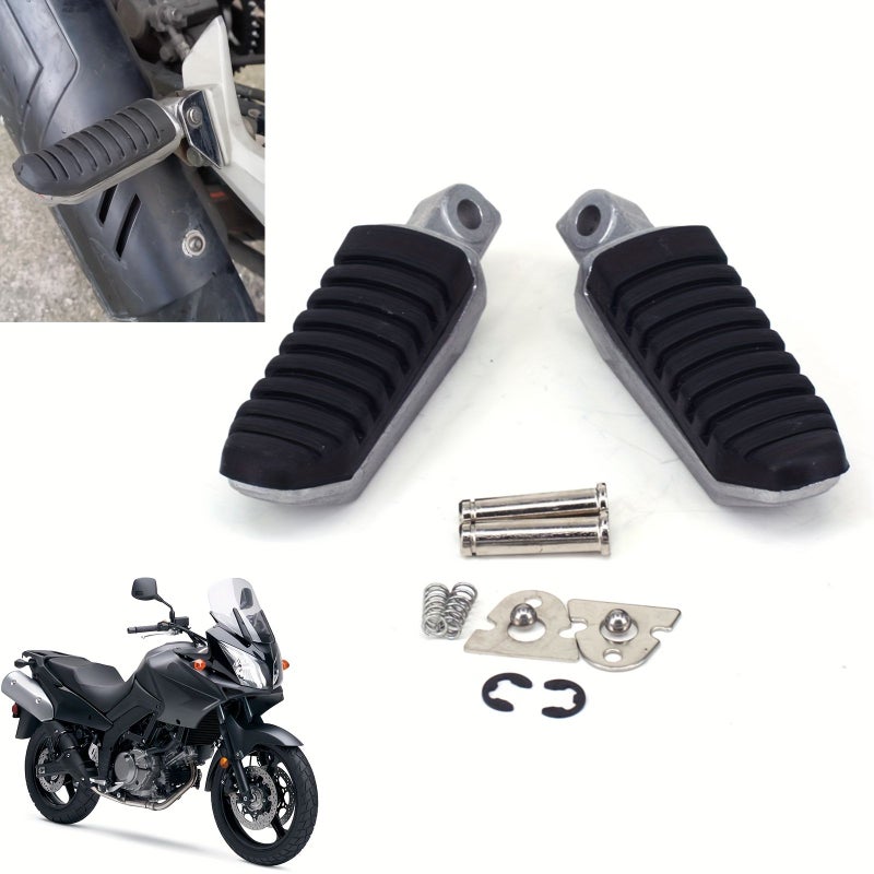 Black Rear Footpeg Brackets for Suzuki GSX1300R GSX650 GSX1400 V Strom - Image 2