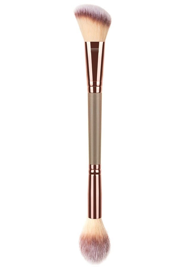 Ruby Face RUBYFACE Multipurpose Kabuki Makeup Brush Dual-Ended Foundation Brush Concealer Brush Flawless Ideal for Liquid Foundation, Cream, Powder, Blending, Buffing, Concealer (B02-Brown, 1 - Pcs) - Image 1