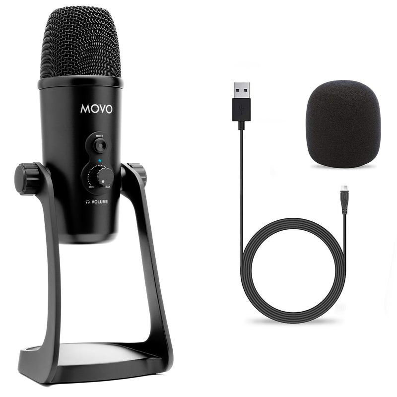 Movo UM700 Computer Condenser USB Gaming Mic with Adjustable Pickup Patterns - Microphone for PC, PS5, Podcasting, Streaming, ASMR - Image 1