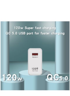 Generic 120W UK Multifunctional Super Fast Charging Adapter Mobile Phone Charger Travel Power Adapter White  - Image 2