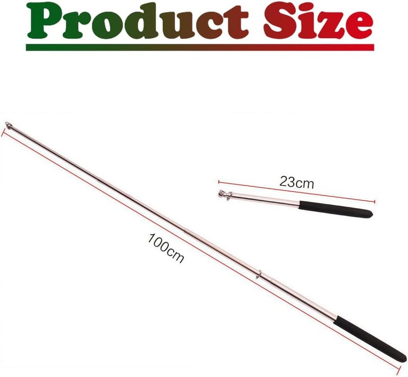 Nimiman 1 Pair Belly Dance Wings Sticks Portable Telescopic Stainless Steel Sticks for Dancing(Black) - Image 2