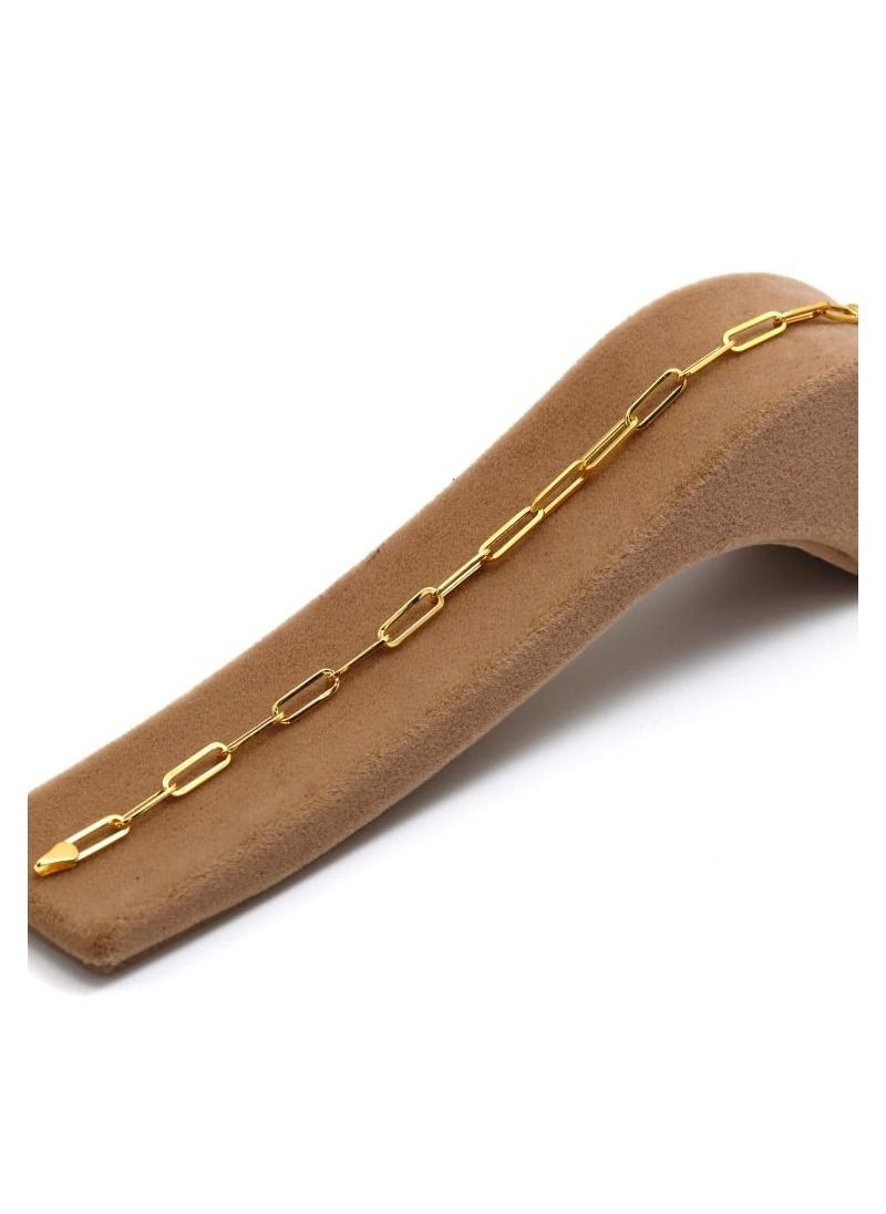 Gold Zone - Real Gold Paper Clip Bracelet - Image 1