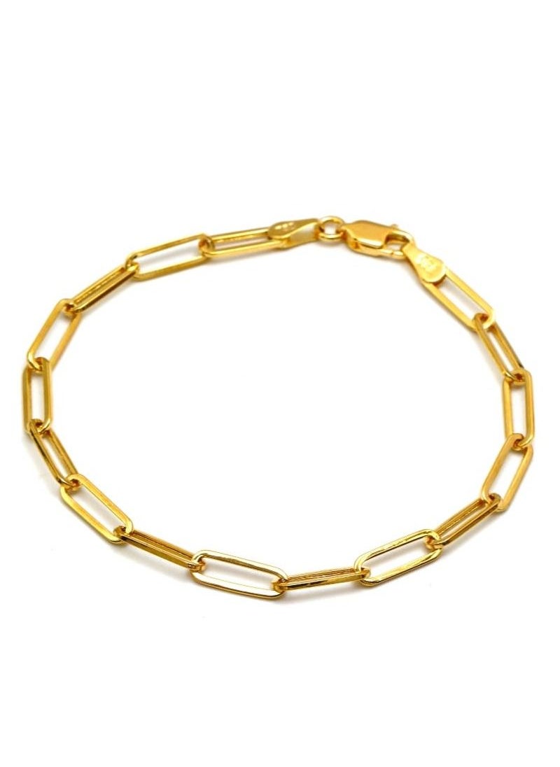 Gold Zone - Real Gold Paper Clip Bracelet - Image 1