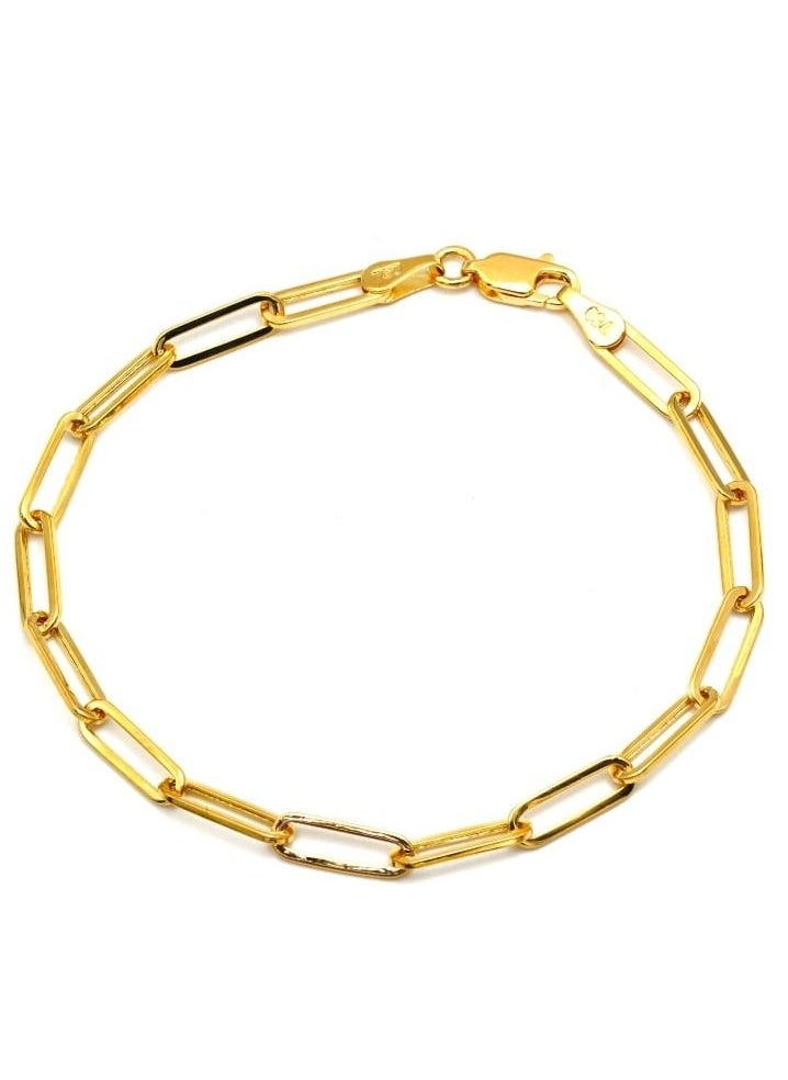 Gold Zone - Real Gold Paper Clip Bracelet - Image 1