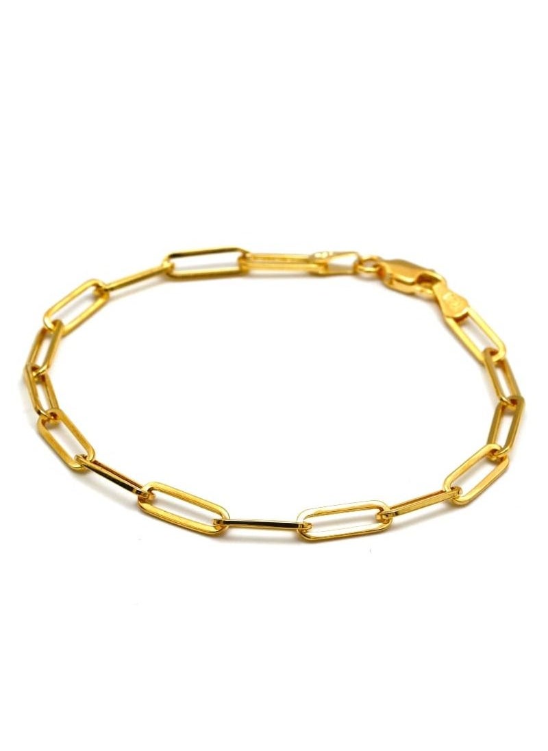 Gold Zone - Real Gold Paper Clip Bracelet - Image 1
