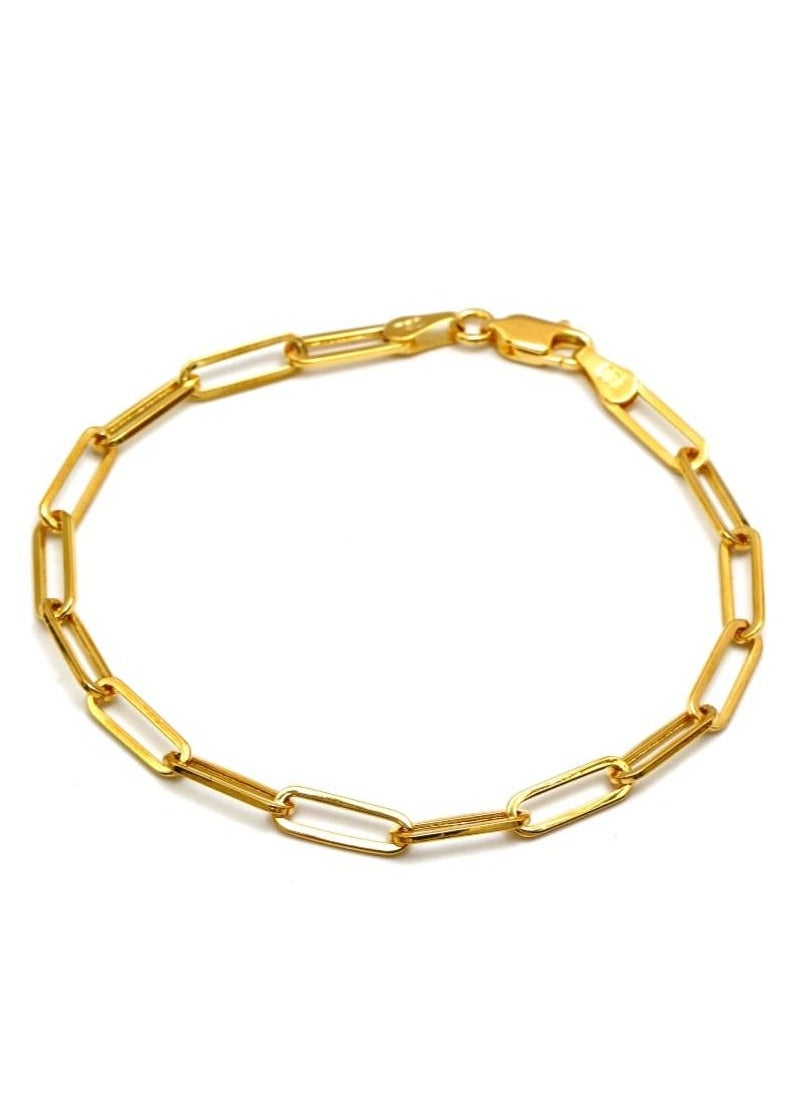 Gold Zone - Real Gold Paper Clip Bracelet - Image 1