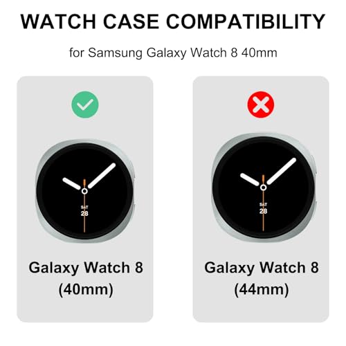 Alociaga Bling Band with Case Compatible for Samsung Galaxy Watch 8 40mm 44mm Women Diamond Butterfly Metal Bracelet Rhinestone Strap with Protector CaseBlack 40mm - Image 3