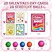 Shemira 28 Packs Valentines Day Cards for Kids with Stretchy Ball Set Stretchy Balls Sensory Squeeze Toys Fidget Toys for Kids Classroom Exchange Prizes Valentine Party Favor for Kids - Image 4