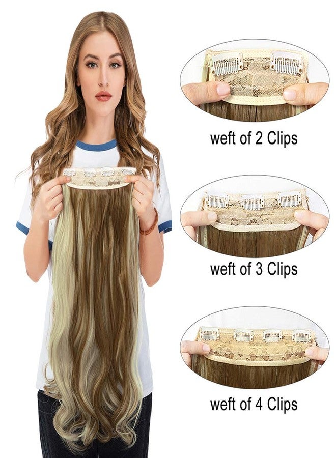 ليلينتا مجموعة ليلينتا 24 بوصة من وصلات الشعر الصناعية الكثيفة ذات الشعر المجعد والمموج، مكونة من 4 قطع، بمشابك، مناسبة للنساء، بألوان مزيج من البني الزنجبيلي والأشقر الفاتح. - Image 5