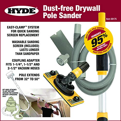 Hyde Tools 09175 Drywall Vacuum Sander, SILVER ,GRAY, With Pole - Image 2