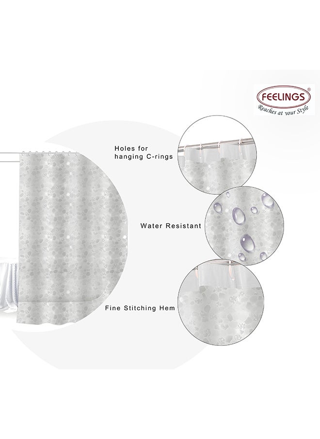 Feelings Feelings Bath Shower Curtain 3D White Mosaic 180X180Cm  - Image 3