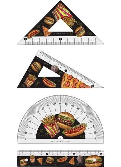 Bruno Visconti Ruler Set (Protractor, Ruler, Miter), "happygraphix. Hamburger 45-0017/04  - Image 2