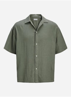 JACK & JONES Solid Regular Fit Spread Collar Shirt 
