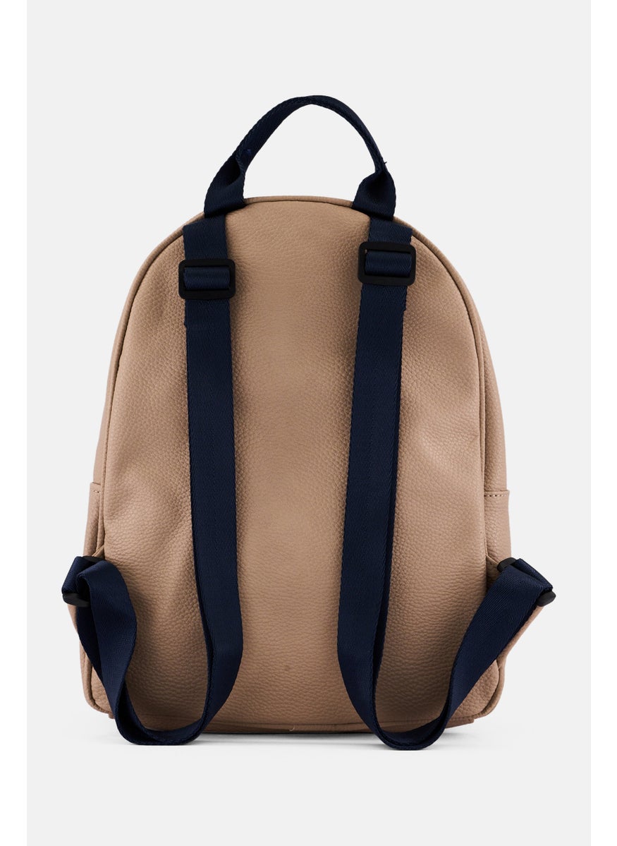 NAUTICA Women Brand Logo Backpack 28 H x 21 L x 10 W cm, Tan  - Image 2