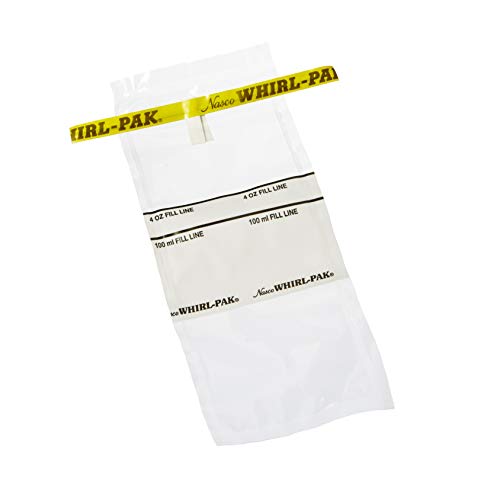 Nasco Whirl-Pak B01062WA Write-On Bag, 7.5cm L x 18.5cm W, 0.057mm Thickness, 118ml Capacity (Box of 500) - Image 1