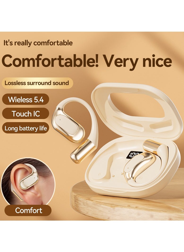 Brand new original wireless Bluetooth translation headphones, wireless LED digital display headphones, OWS ear-hook style, electroplating process, suitable for Apple system, Android system, tablets, etc