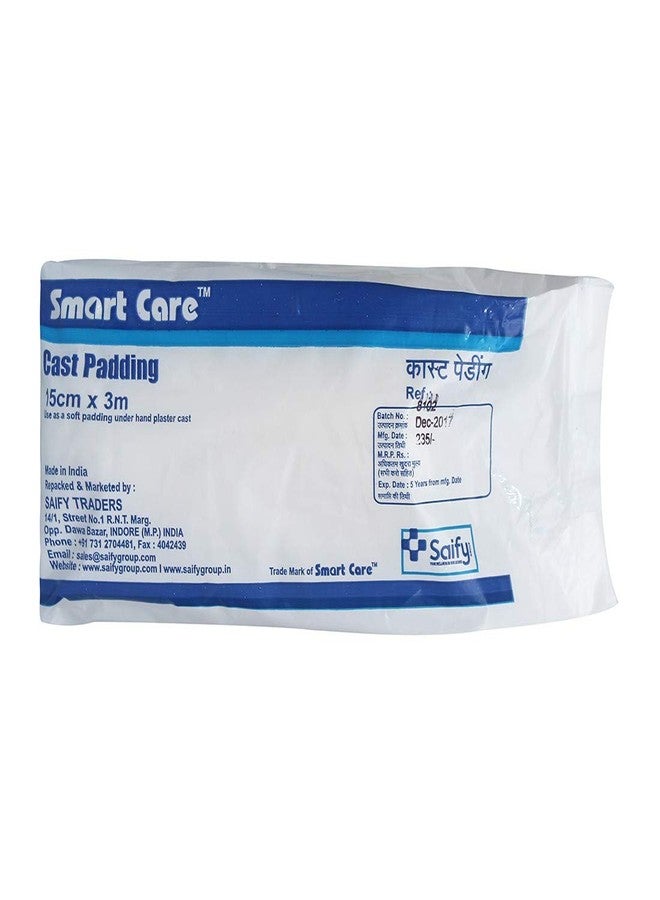 SmartCare Cast Padding 15 cm, 3 Meter (Pack of 12) - Premium White Cast Padding for Comfortable Healing - Image 1