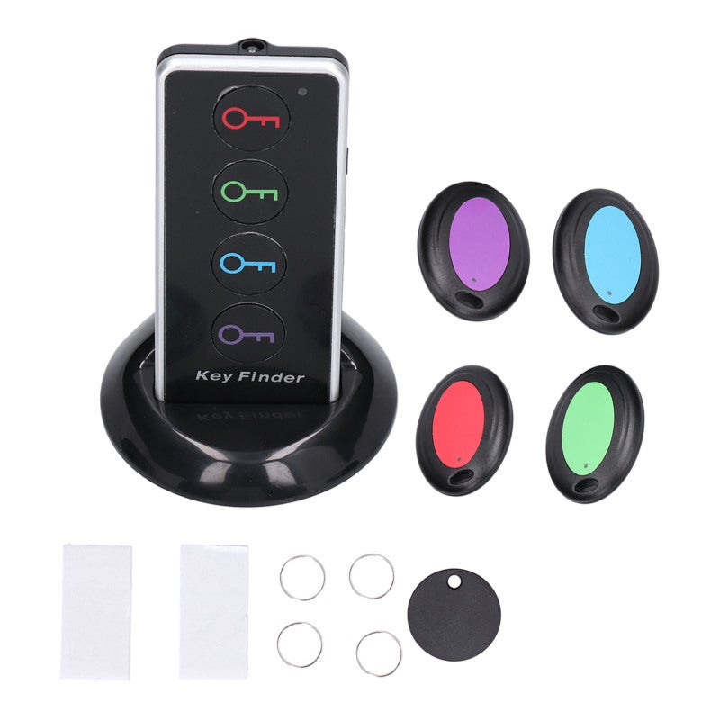 Wireless Key Finder Locator: 4-Pack Color Coded, Sound And Light Prompt, Wall-Penetrating RF - Portable Item Tracker For Home, Lost Keys Wallets - Image 2