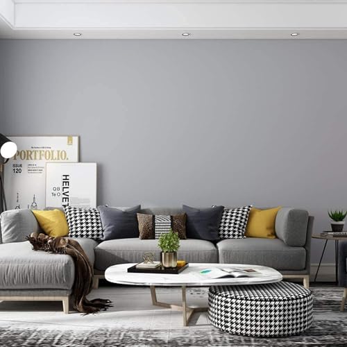 practicalWs Gray Self-Adhesive Wallpaper Removable Film Stick Paper Easy to Apply Peel and Stick Wallpaper Shelf Liner Table and Door Reform 23.62 Inch 236.2 inch Wall Paper - Image 3