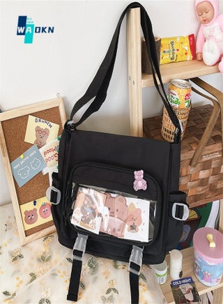 Girls Cute Bear Pattern Shoulder Bag , Large-capacity Crossbody Bag for Students, Fashionable Bear Pendant Carrying Bag Sling Bag, Messenger Bag Suitable for Teenagers(Black) - pzsku/ZBA2F696FEE22ED30897DZ/45/1746231055/681a7266-e77c-4bc8-8b98-17156e1ea303