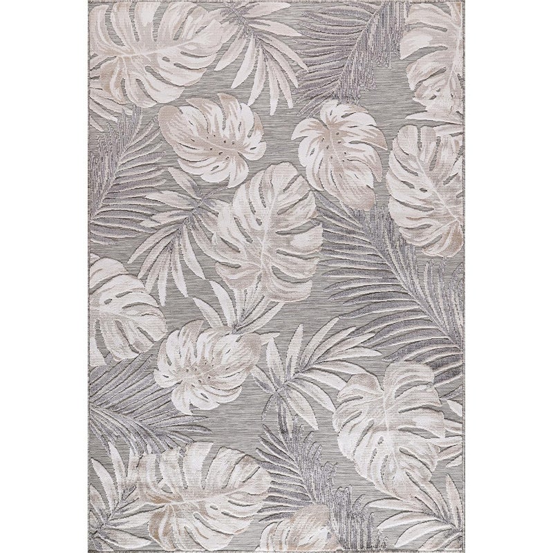 CAMILSON Indoor Outdoor Rug, Beige 6â€™x9â€™ Leaf Tropical Botanical Area Rugs for Indoor and Outdoor patios, Easy-Cleaning Non-Shedding Living Room, Garden and Kitchen Washable Outside Carpet (6x9) - Image 2
