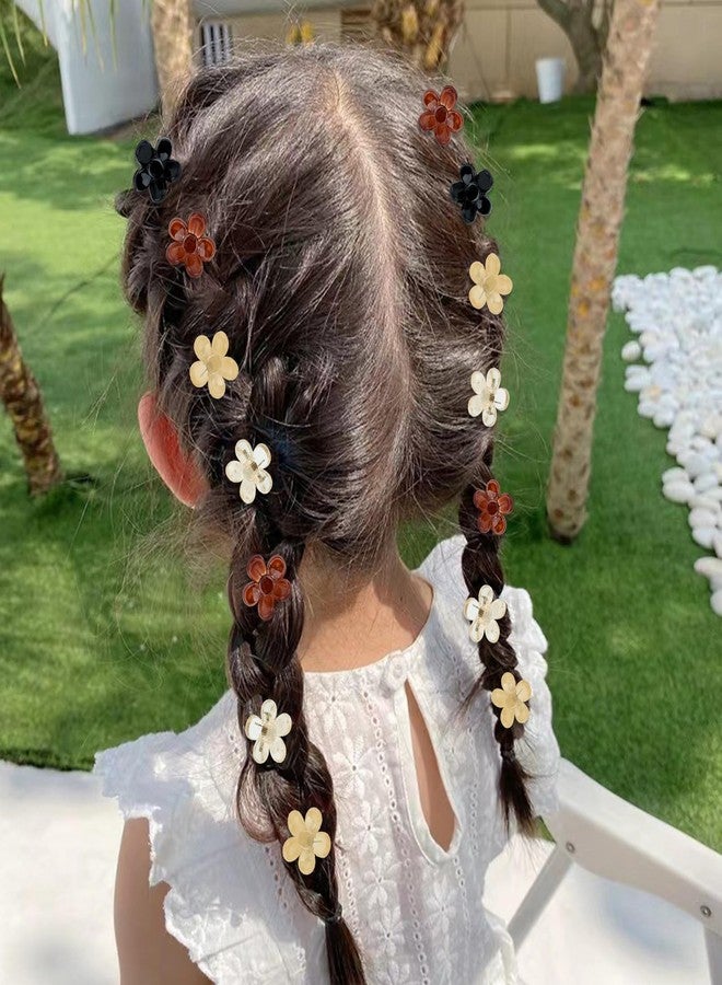 ANBALA 20 PCS Mini Hair Clips for Women Flower Claw Clips for Girls Cute Clips for Thin Thick Curly Hair Black Brown Clear Hair Clips - Image 4