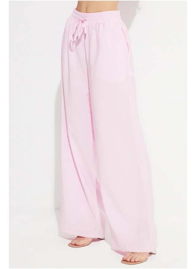 JUNE June Exclusive Elastic Waist Modal Blend Trouser Pink
