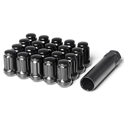 Circuit Performance Spline Drive Tuner Acorn Lug Nuts Black 12x1.5 Forged Steel (20pc + Tool) - Image 2