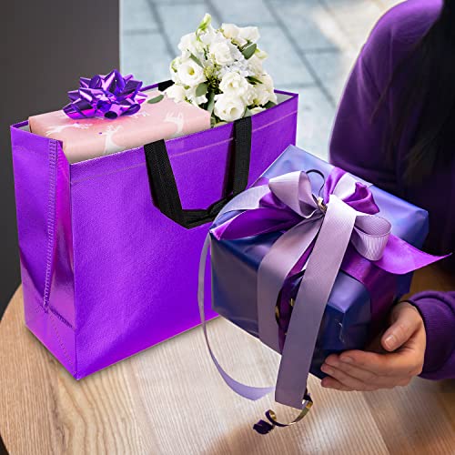 BLEWINDZ 18Pcs Large Gift Bags with Tissues for Presents - 13'' Reusable Non-Woven Gift Goodie Bags with Metallic Shiny - Party Favor Bag Tote Bag for Wedding, Birthday, Christmas - Image 4