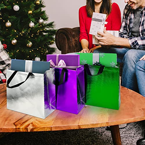 BLEWINDZ 18Pcs Large Gift Bags with Tissues for Presents - 13'' Reusable Non-Woven Gift Goodie Bags with Metallic Shiny - Party Favor Bag Tote Bag for Wedding, Birthday, Christmas - Image 3