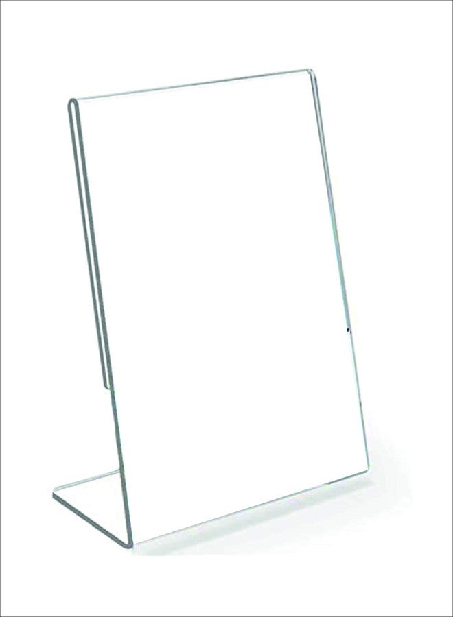 Clear Design A-5 Acrylic Display Stand Paper and Sign Holder L Shape Menu Holder Display Stands (A-5 Portrait) 8.5"x 6" Inches 3MM Imported Cast Acrylic Pack of - (1) - Image 5