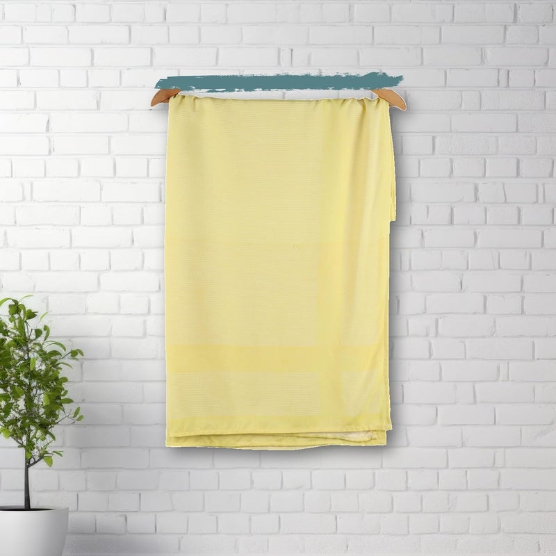 ZAHYA 100 Pure Bamboo Bath Towel Large Size 66x33 inches High Absorbency Quick Dry Pin Stripe Lemon Yellow