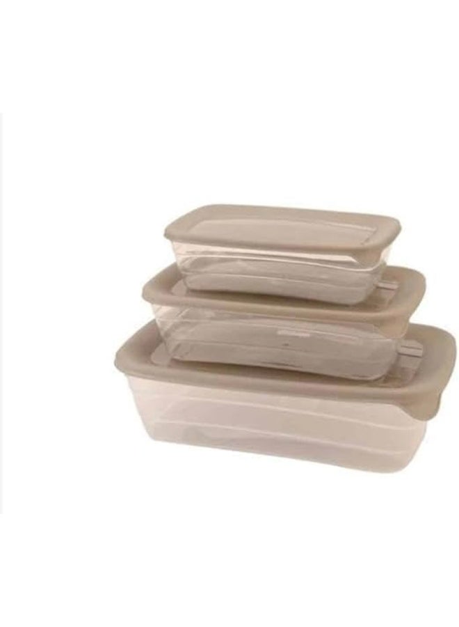 elyassin rectangle Food Container Set of 3 Different Sizes (250-500- 900 ml) - Multi Color - Image 4