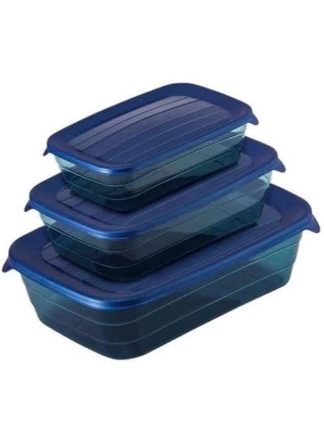 elyassin rectangle Food Container Set of 3 Different Sizes (250-500- 900 ml) - Multi Color - Image 2