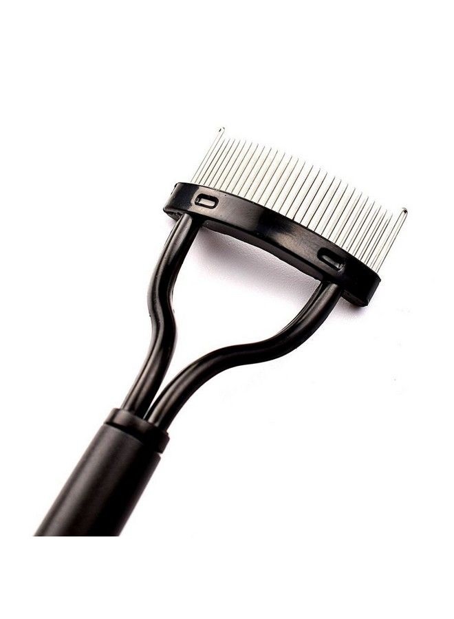 Gugzy Professional Fashion Make Up Steel Needle Mascara Guide Applicator Eyelash Comb Eyebrow Brush Curler Cosmetic Tool (Black) - Image 3