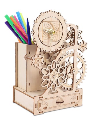 Wooden Clock with Music Box and Pen Holder, No Tick Sound, Mechanical Wood Clock Model Kits to Build, DIY Assembly Toy, Woodcraft Kit - pzsku/ZBA2FA8018A1E717EC3CBZ/45/1746982878/f0882bfa-1e3f-4d7b-871a-f6ae54e7e875