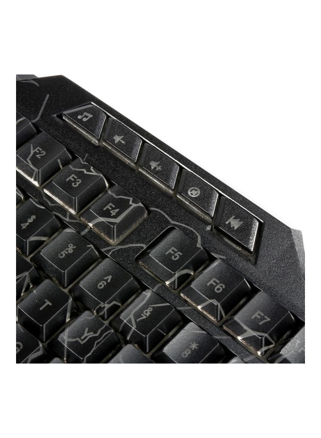 إتش إكس إس جيه لوحة مفاتيح بخلفية مضيئة ومنفذ USB بتصميم مكسر  A878 أسود - Image 5