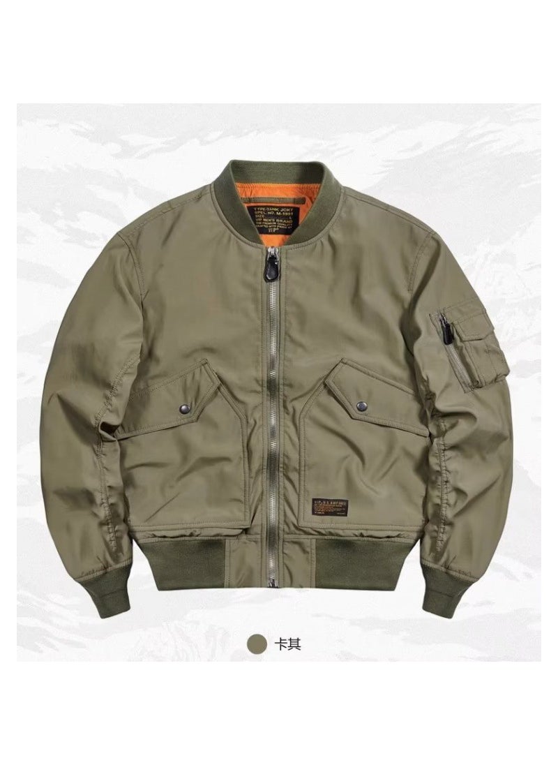 Generic - Trendy Mens Utility Jacket with Fashionable Flight Collar Black - Image 1