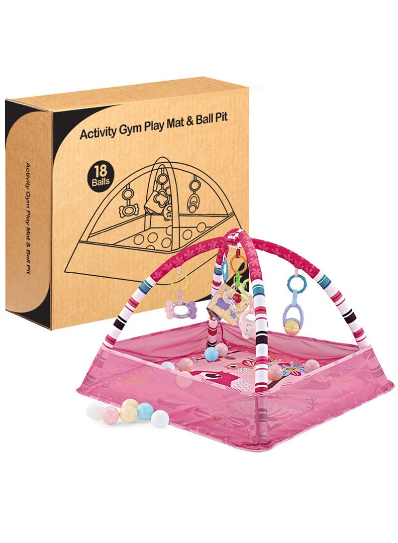 TAPIT Baby Play mat Activity Gym&Ball Pit Included 18 Balls with Detachable Toys Tummy Time Play Mat for Babies 0-12 Months - Image 1