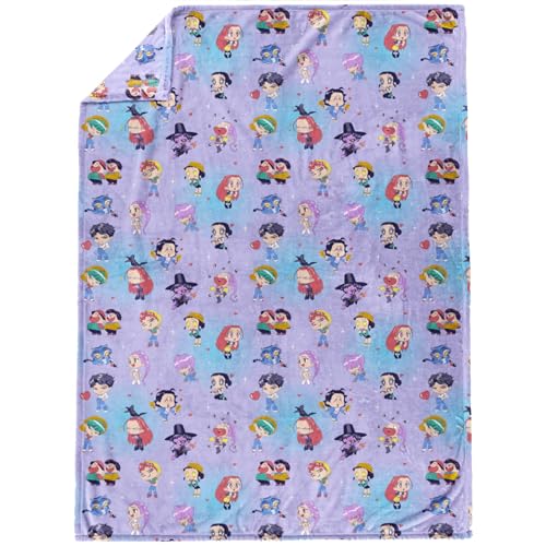 Jay Franco Kids Plush Throw Blanket Ultra Soft Cozy Plush Fleece for Bed Couch Sofa Home Dcor Official Licensed Huntrix and Saja Boys Light Purple Kpop Demon Hunters 60x90 Large Blanket - Image 3