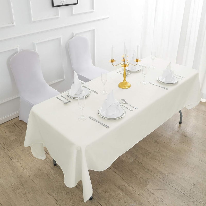 Cupuamon Rectangle Tablecloth 60x102 inch Washable Polyester Fabric Table Cloth for Wedding Party Dining Banquet Decoration（12 Pack 60x102, Ivory） - Image 5