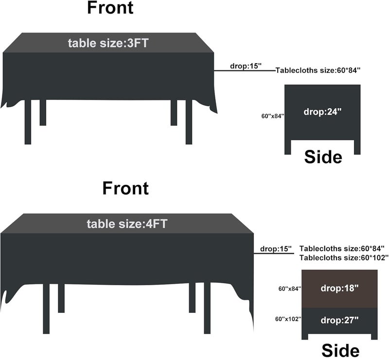 Cupuamon Rectangle Tablecloth 60x102 inch Washable Polyester Fabric Table Cloth for Wedding Party Dining Banquet Decoration（12 Pack 60x102, Ivory） - Image 3
