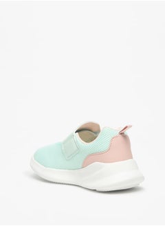 Dash Girls Textured Sports Shoes with Hook and Loop Closure  - Image 2