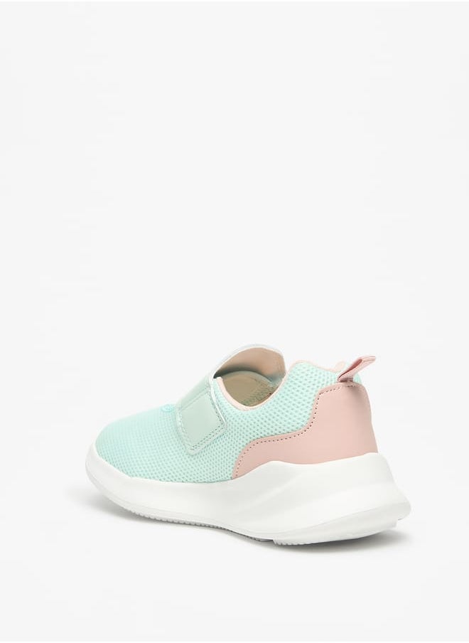 Dash Girls Textured Sports Shoes with Hook and Loop Closure  - Image 2