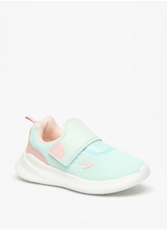 Dash Girls Textured Sports Shoes with Hook and Loop Closure  - Image 1