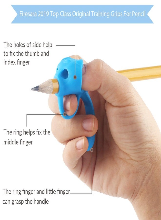 Firesara Training Grips For Pencil, Firesara Training Grips for Kids Handwriting Ergonomic 5 Fingers Fixed Sets for Trainer Handwriting Posture Correction, Assorted Pencil Grips for Righties and Lefties (3Pcs) - Image 3