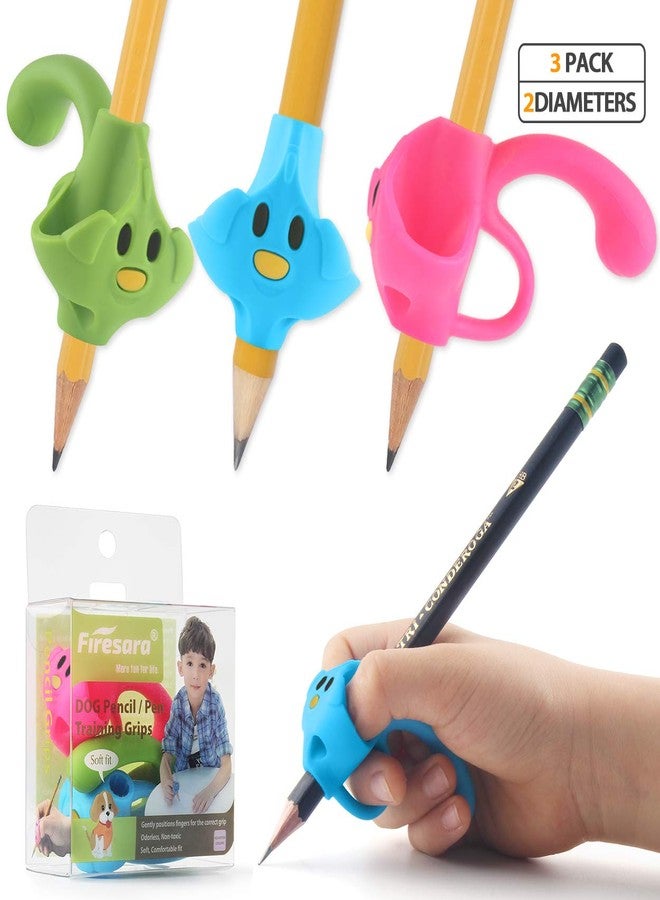 Firesara Training Grips For Pencil, Firesara Training Grips for Kids Handwriting Ergonomic 5 Fingers Fixed Sets for Trainer Handwriting Posture Correction, Assorted Pencil Grips for Righties and Lefties (3Pcs) - Image 1